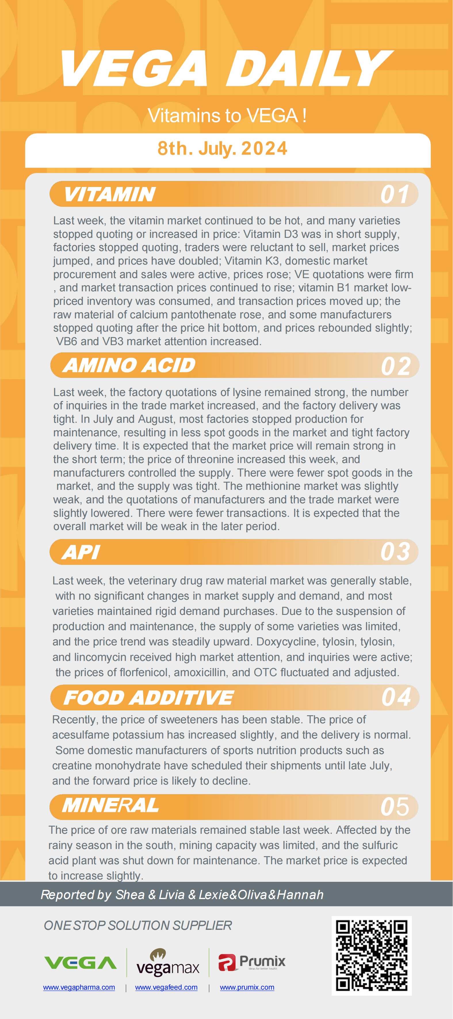 Vega Daily Dated on Jul 8th 2024 Vitamin Amino Acid APl Food Additives.png